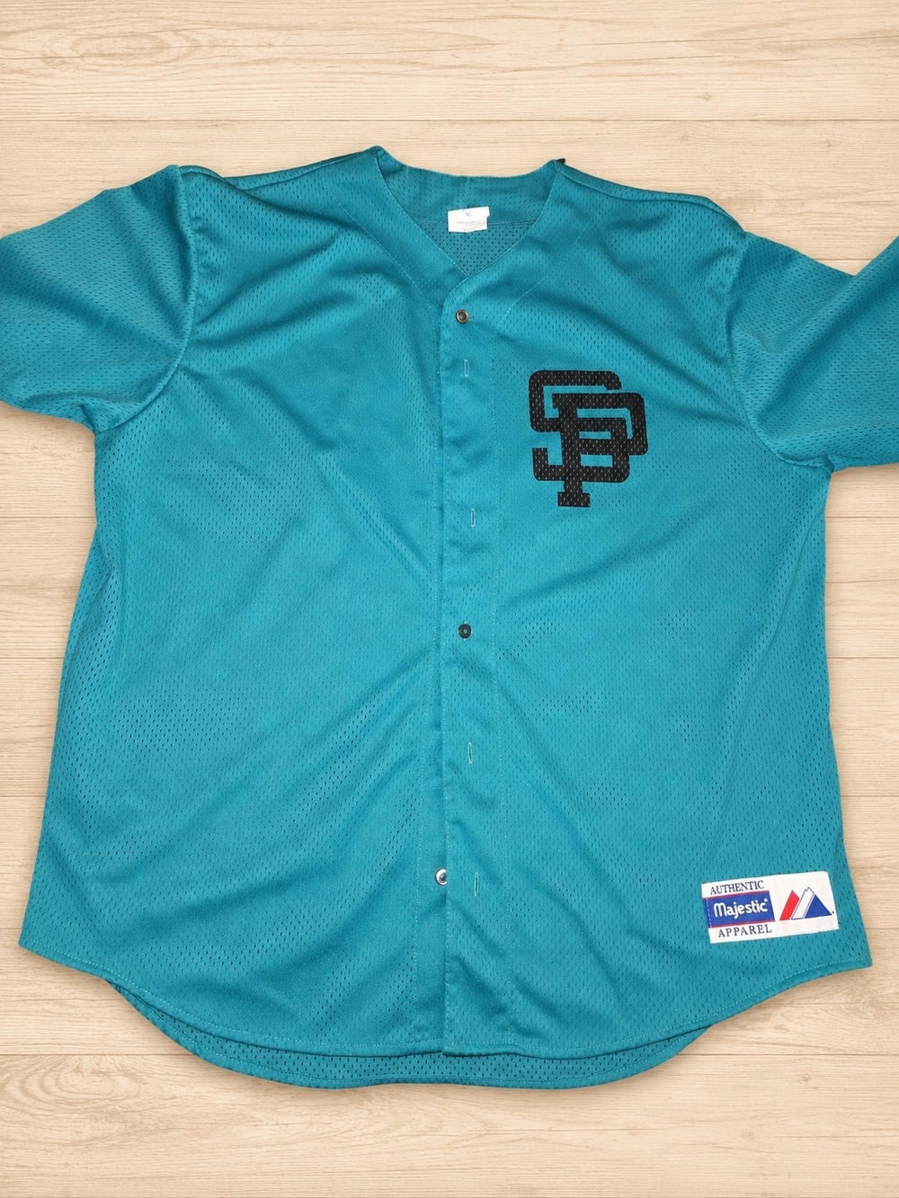 Vintage Majestic USA Mesh‎ Baseball Jersey XL Teal #99 SF Giants
